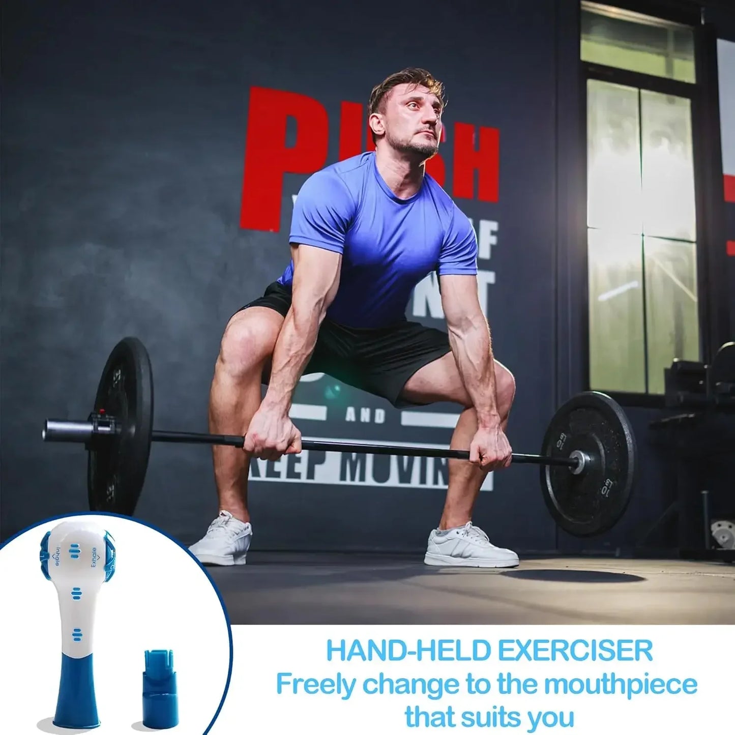 Atemtrainer mit einstellbarem Widerstand – Handgerät zur Lungenvolumen-Erweiterung, für Lauftraining und Bauchmuskelübungen