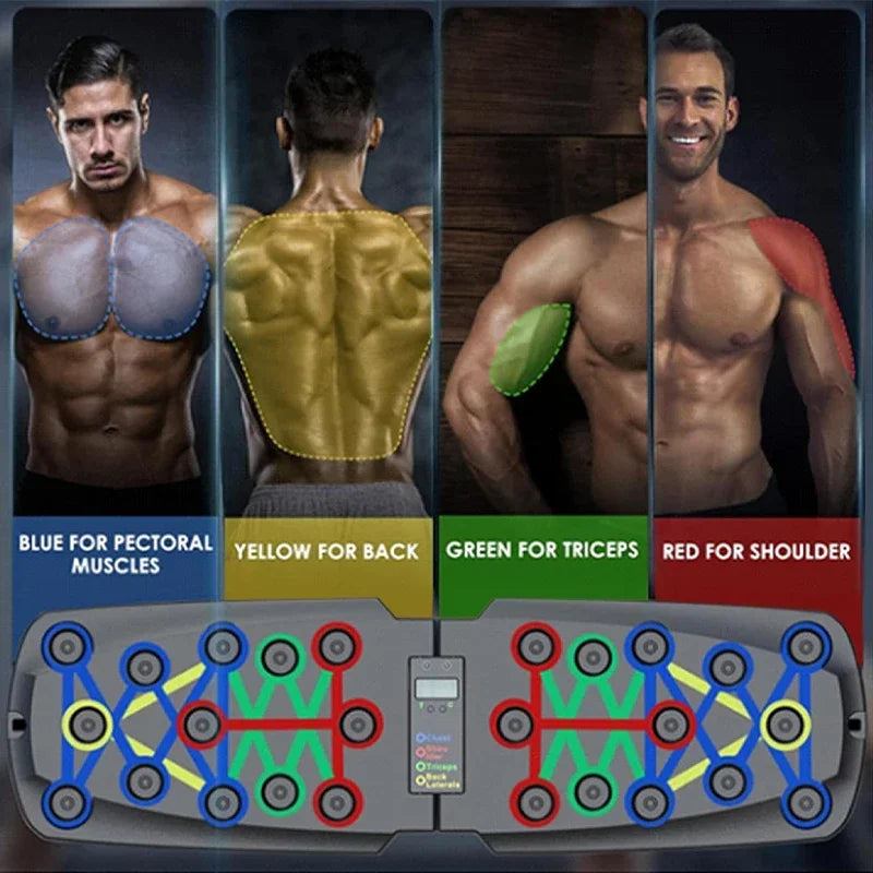 Automatisches Zähl- Push-Up-Board, klappbares Krafttrainingsgerät für Brust, Bauch, Arme und Rücken – Fitnessgerät fürs Heimtraining