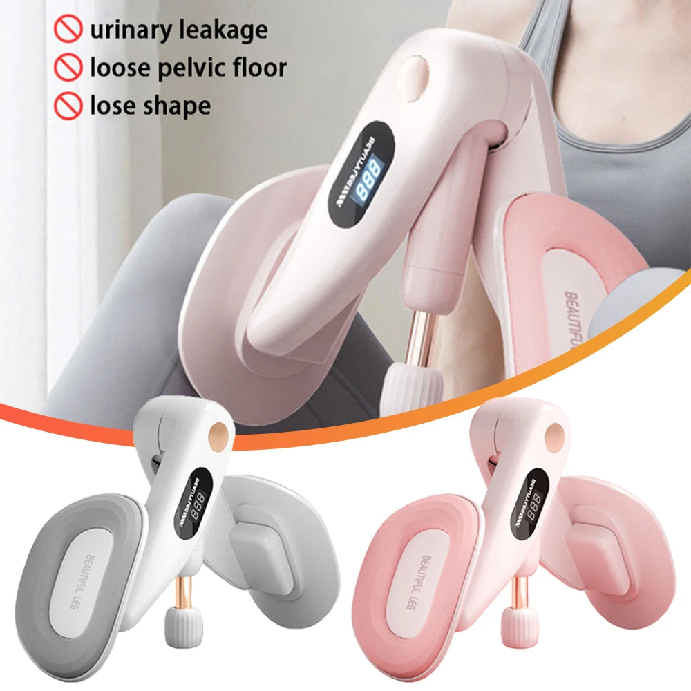 Oberschenkeltrainer und Beckenbodentrainer mit einstellbarem Widerstand und Zähler – Kegel-Übungsgerät zur Muskelstärkung für Frauen, ideal fürs Heimtraining.