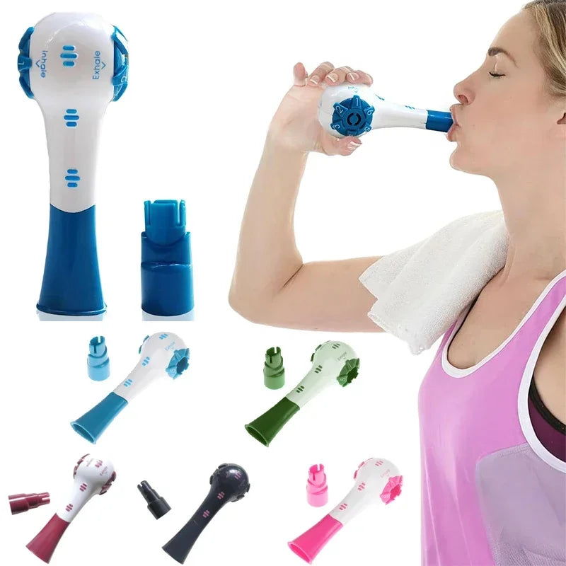 Atemtrainer mit einstellbarem Widerstand – Handgerät zur Lungenvolumen-Erweiterung, für Lauftraining und Bauchmuskelübungen