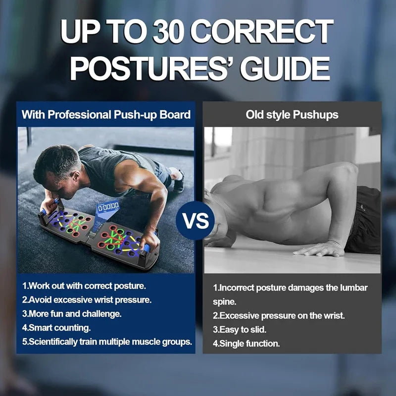 Automatisches Zähl- Push-Up-Board, klappbares Krafttrainingsgerät für Brust, Bauch, Arme und Rücken – Fitnessgerät fürs Heimtraining