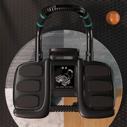 Bauchmuskel-Radtrainer mit sechsfachem Ellbogendesign, Schiebemechanismus, automatischer Rückfederung und rutschfestem Griff – Fitnessgerät für das Heimtraining.