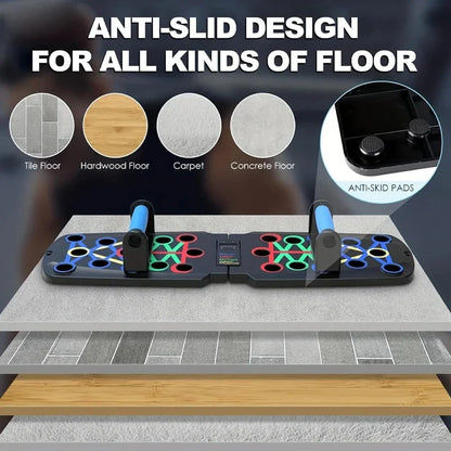 Automatisches Zähl- Push-Up-Board, klappbares Krafttrainingsgerät für Brust, Bauch, Arme und Rücken – Fitnessgerät fürs Heimtraining