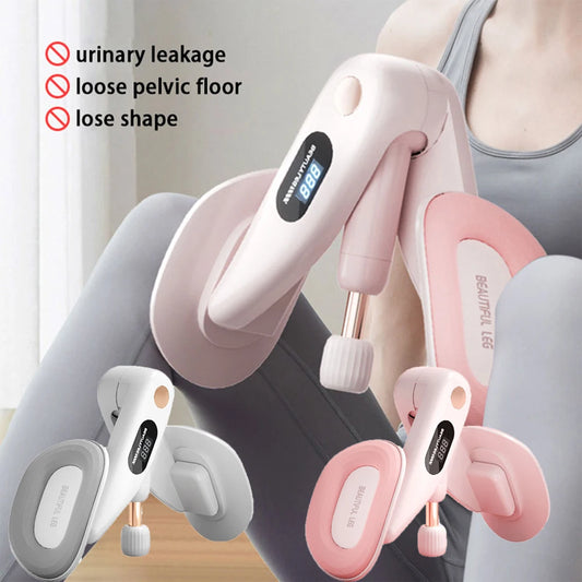 Oberschenkeltrainer und Beckenbodentrainer mit einstellbarem Widerstand und Zähler – Kegel-Übungsgerät zur Muskelstärkung für Frauen, ideal fürs Heimtraining.