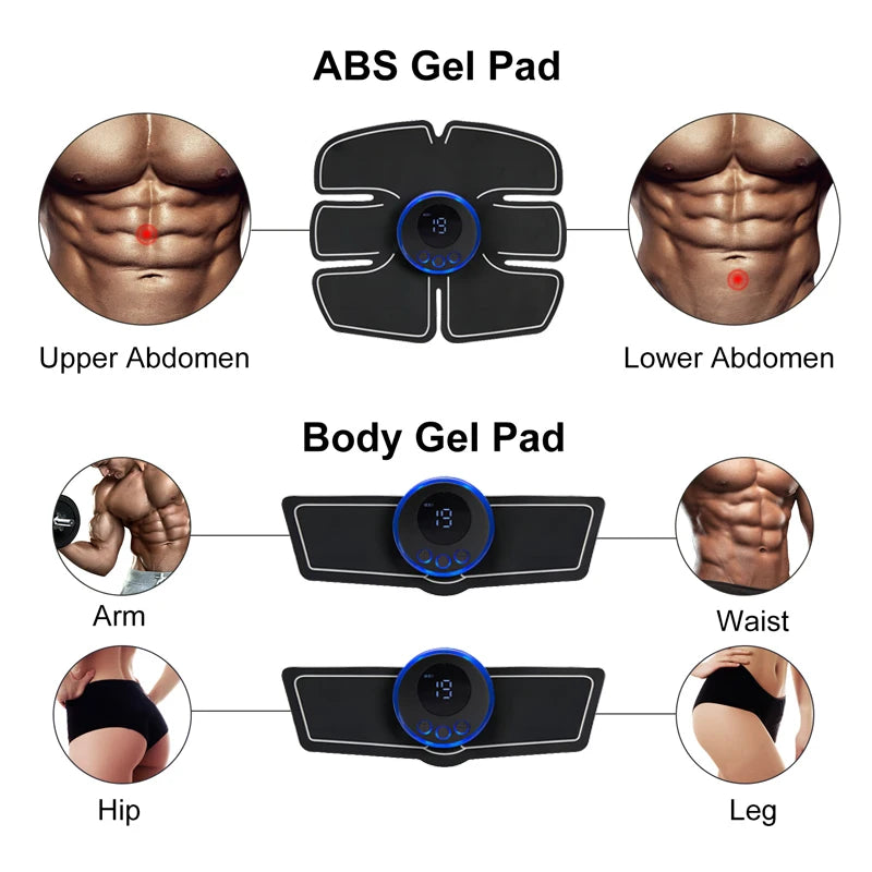 EMS Muskelstimulator – Bauch- & Po-Trainer zur Gewichtsreduktion, Körperformung, Massage & Schmerzlinderung
